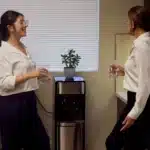 Office water delivery Tampa—BPA-free 5-gallon bottle on hot and cold cooler in Westshore breakroom